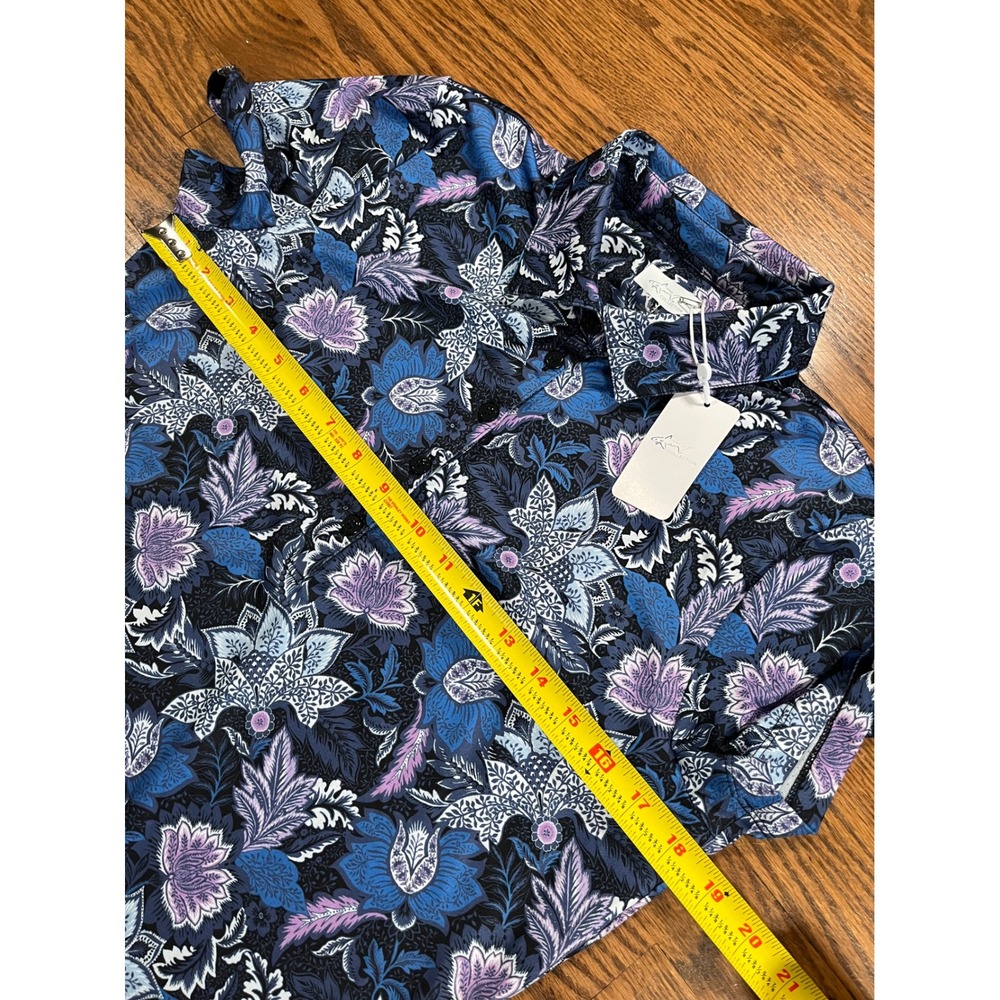 Greg Norman Women Golf Polo Shirt M Lilac Crest Heather Floral ML75 Play Dry NEW - Picture 6 of 8